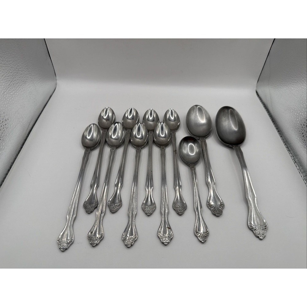 Lot‎ of 11 SaladMaster Spoons Stainless Iced Tea, Soup, Serving Spoon